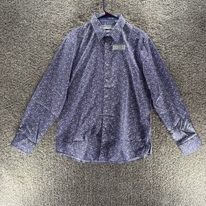 Nick Graham Everywhere Shirt Mens Large Purple Paisley‎ Stretch Modern Fit New